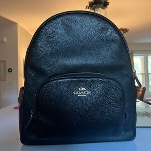 Coach Black Pebbled Leather  Backpack